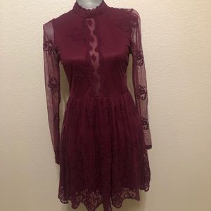 Burgundy Lace Dress